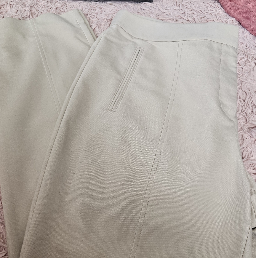 Cream Dress Pants - Classic Tailored Fit, So Slimming